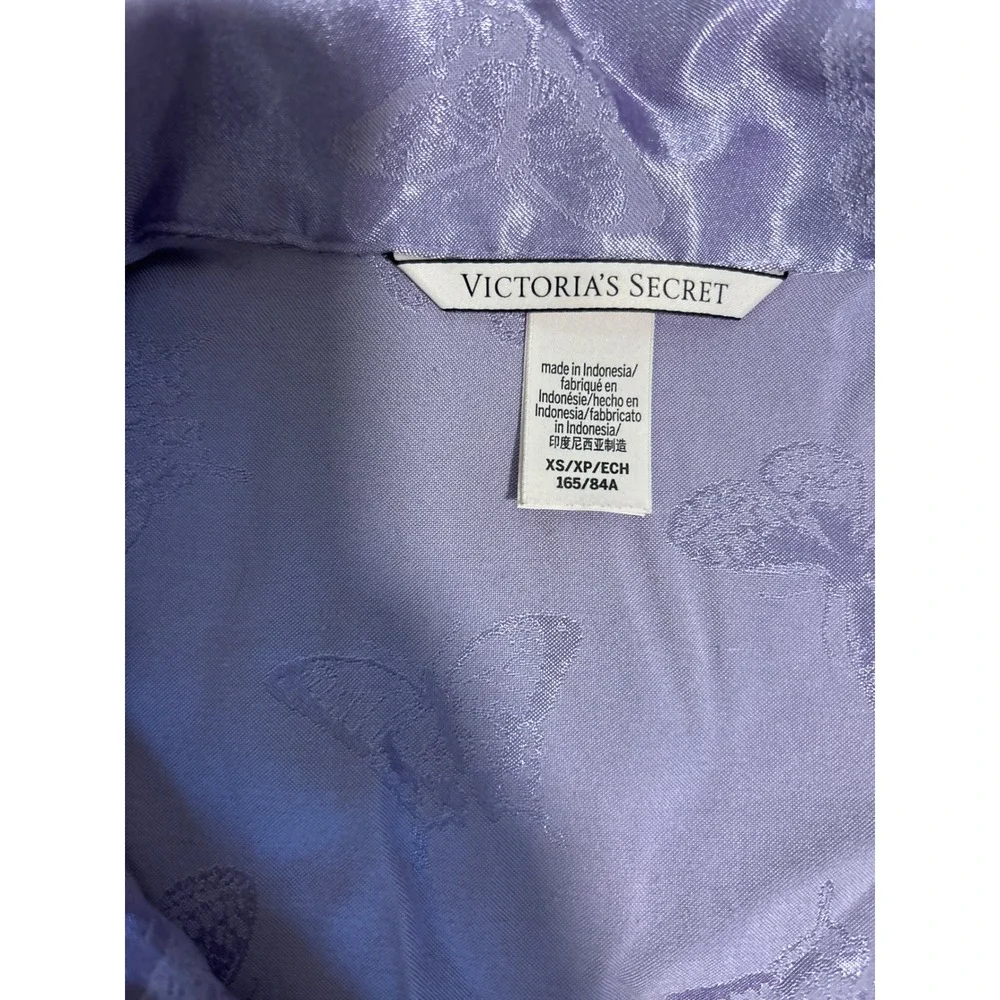 Victoria's Secret Pajama Set Womens XS Purple Butterfly Satin Short set